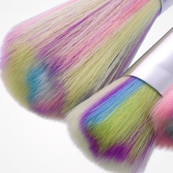 10 Pcs Rainbow Unicorn Makeup Brush Set w/ Bag - Picture 6 of 8